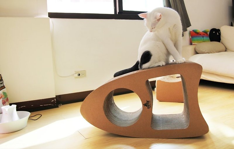 Wang Meow planet - rocket cat scratchboard - Pet Toys - Paper Brown