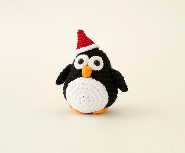 ペンギン人形、ぬいぐるみ、クリスマスプレゼント、冬の置物、かぎ針
