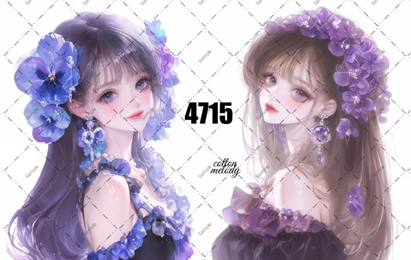 original sticker no.4715 人物ステッカー オリジナルステッカー オリジナル人物ステッカー 装飾ステッカー cotton melody - 貼紙 - 紙 