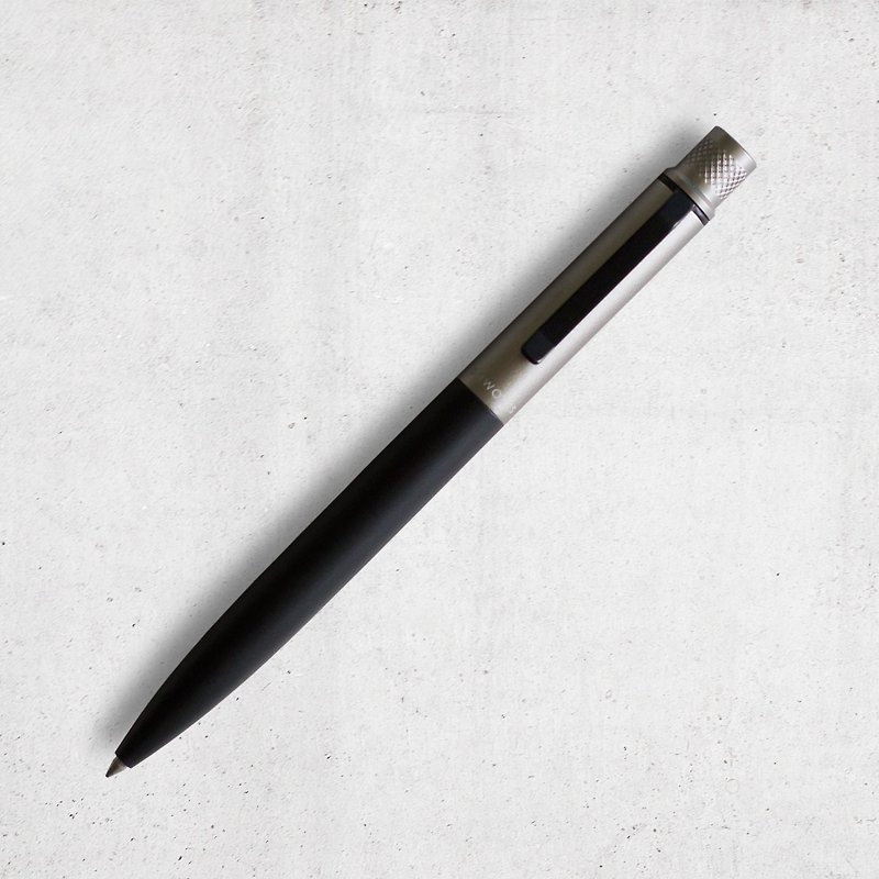 2素材シリーズタッチボールペン（スチールグレー/ブラック） - 水性ボールペン - 金属 