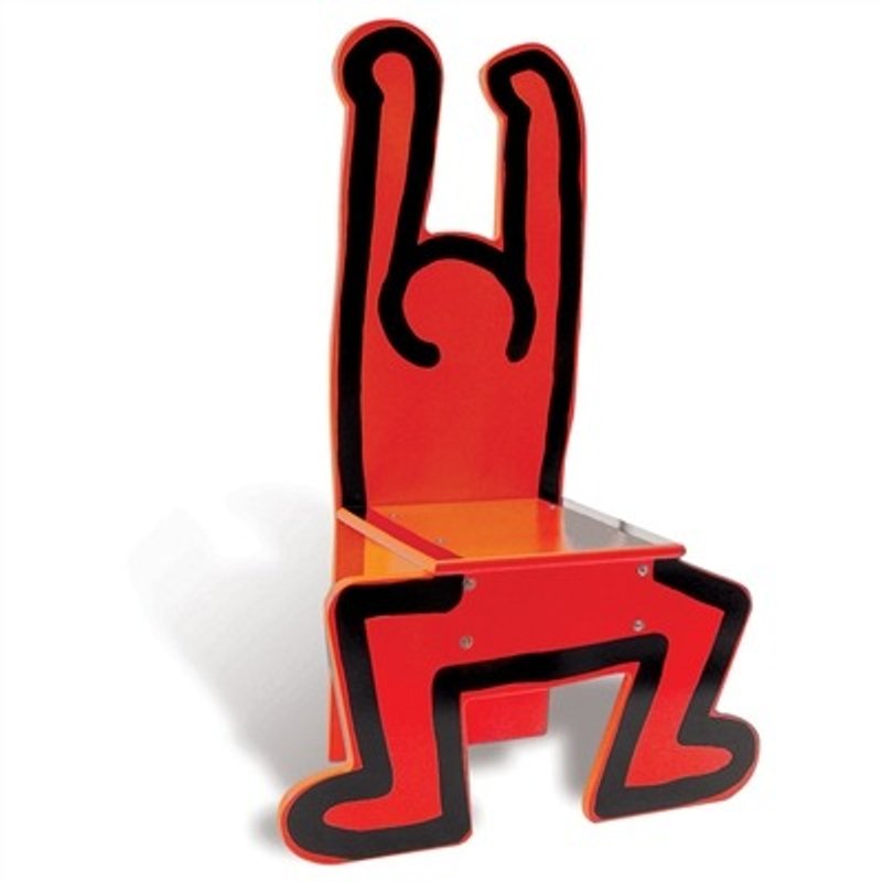 凱斯哈林椅子藝術・紅 - 其他家具 - 木頭 紅色