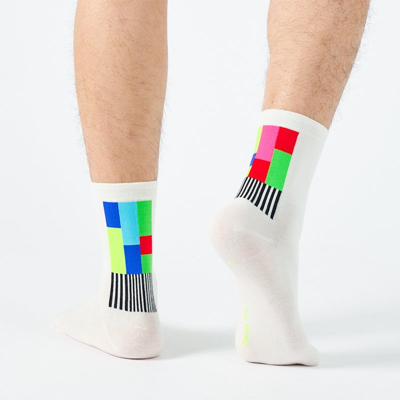 眠りに落ちたミドル丈ソックス - ホワイト(F) - 靴下・ソックス - コットン・麻 ホワイト