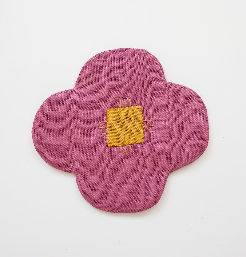 Flower lover shaped coaster / Baby Bloom Coaster - Grape color - Coasters - Cotton & Hemp Purple