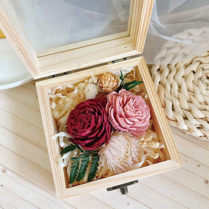 【蒔設計-母親節禮物】日本進口永生乾燥花 珠寶盒擴香桌花 - 乾燥花/永生花 - 植物．花 