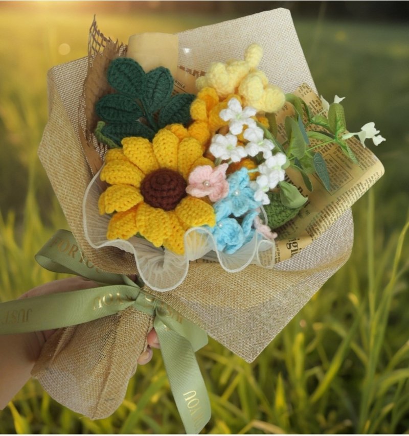 鈎織小花束 - 乾燥花/永生花 - 棉．麻 多色