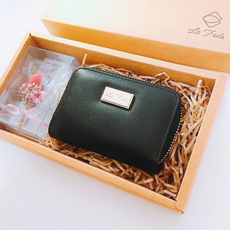 【Mother's Day Gift Box】RFID Anti-theft Calfskin Coin Purse Universal Storage Bag - Wallets - Genuine Leather Multicolor