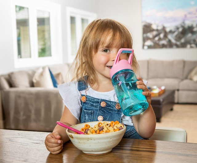 Splash Kids Water Bottle with Flip Straw - BPA Free Stainless Kids