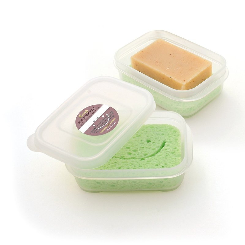 隨身旅行環保皂盒-雪松色【環保旅伴】日本製/附海綿 - 臉部按摩/清潔工具 - 防水材質 咖啡色