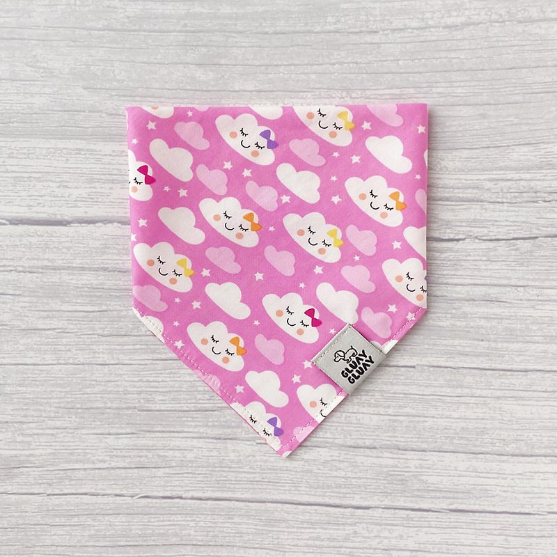 Cloudy Smile: Dog and cat bandana - Collars & Leashes - Other Materials 