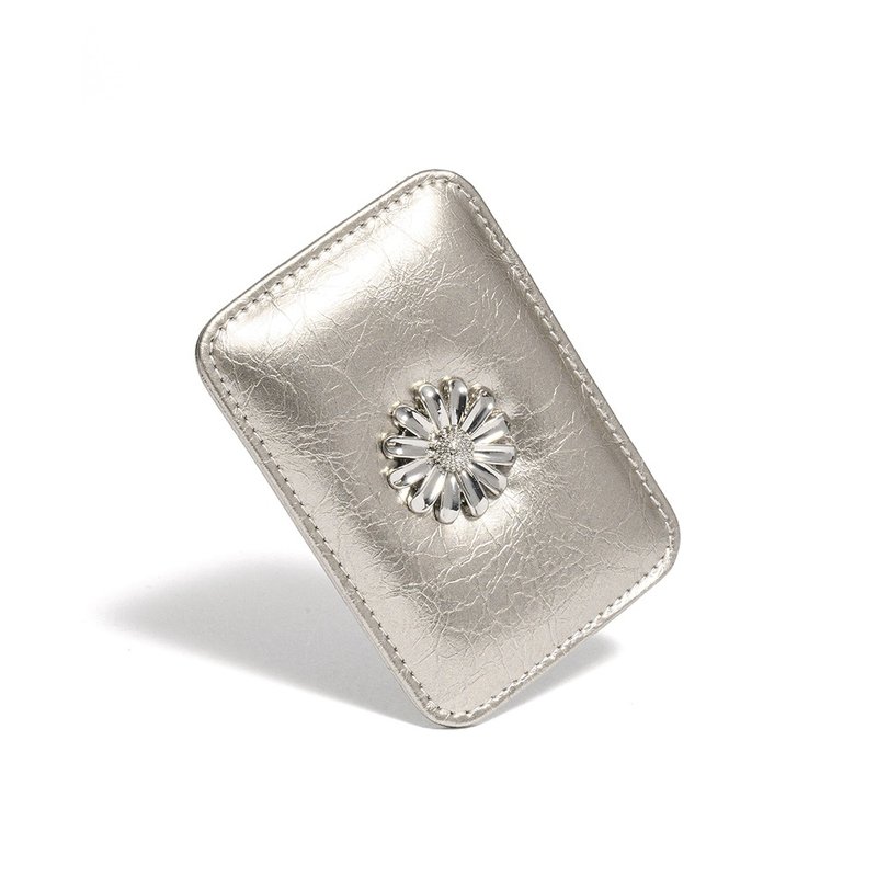 Daisy Slim Mini Transportation Card Wallet metal - กระเป๋าสตางค์ - หนังแท้ สีใส