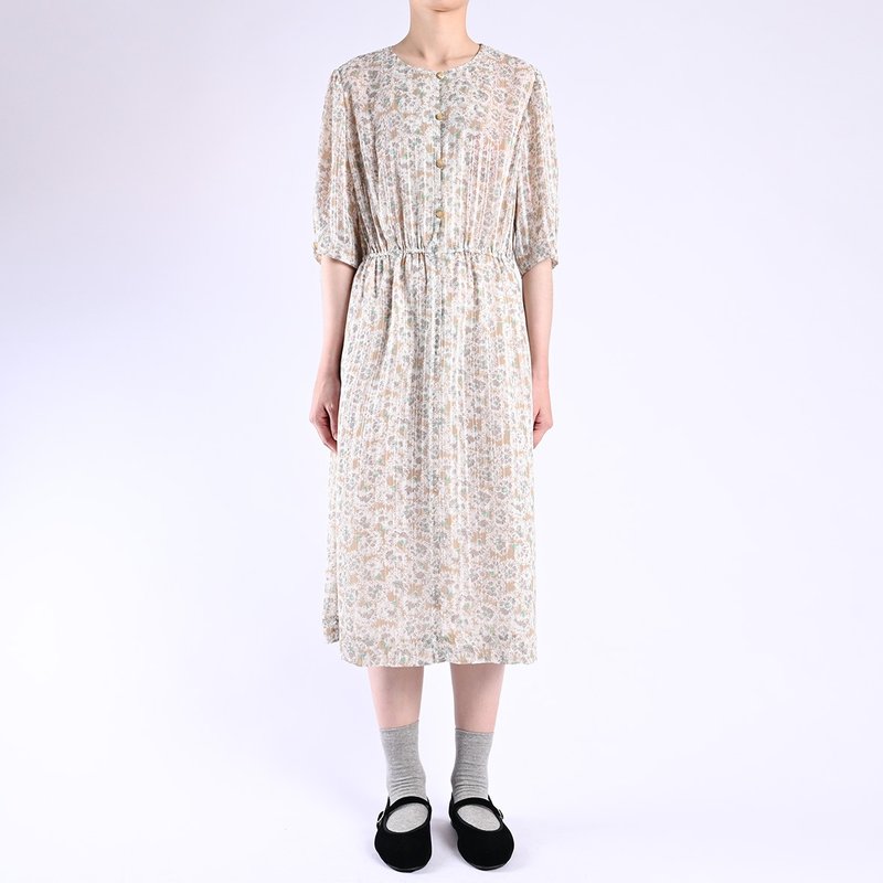 Vintage dress / Vintage 復古洋裝 - One Piece Dresses - Silk Yellow