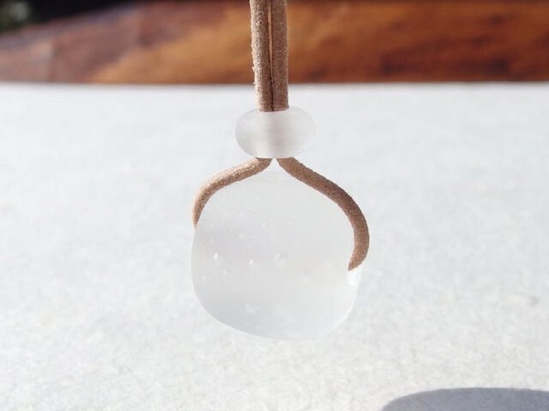 雪玉ガラス(ゆきだま【ホワイト】)ネックレス【ミニ選べます】【受注制作】 - 項鍊 - 玻璃 白色
