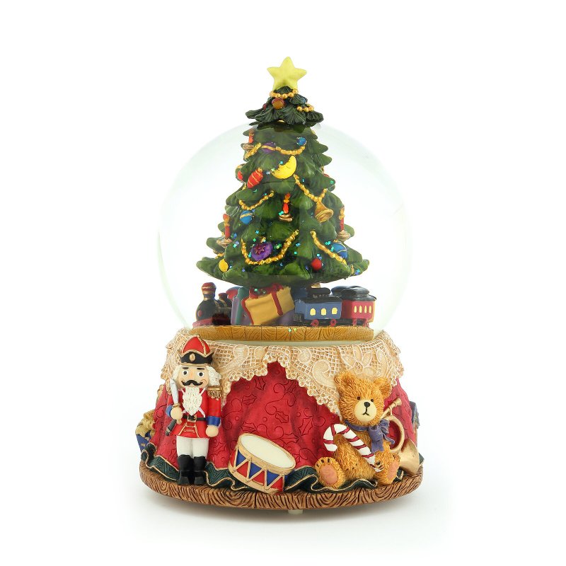 Christmas Train Crystal Ball Music Box Valentine's Day Birthday Christmas Exchange Gift Nutcracker Christmas Tree Lights - ของวางตกแต่ง - แก้ว 