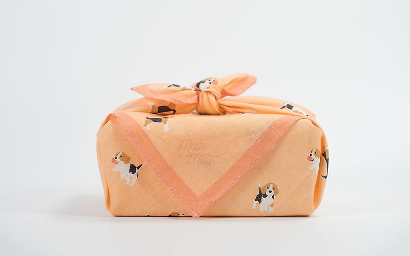 Beagle Linen Wraps, Furoshiki, Scarf, Shawl, Headscarf, Headband, - Scarves - Linen Pink