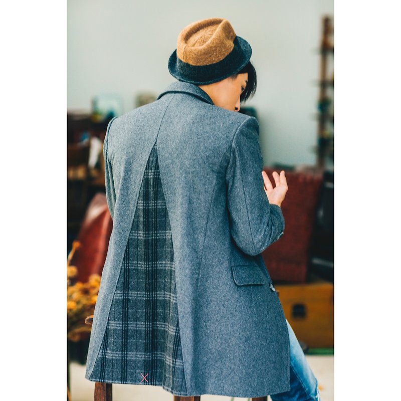 BACKBEAT chester coat TRIANGLE STYLE - Men's Coats & Jackets - Wool Gray