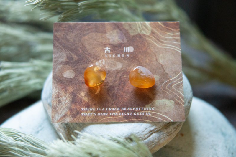 CRACK | 礦物系耳環 |  EARRINGS - 耳環/耳夾 - 玉石 橘色