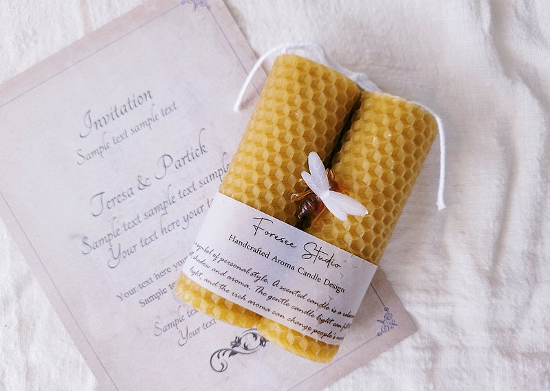 Pure natural beeswax hand-rolled bee candle - Candles & Candle Holders - Wax 