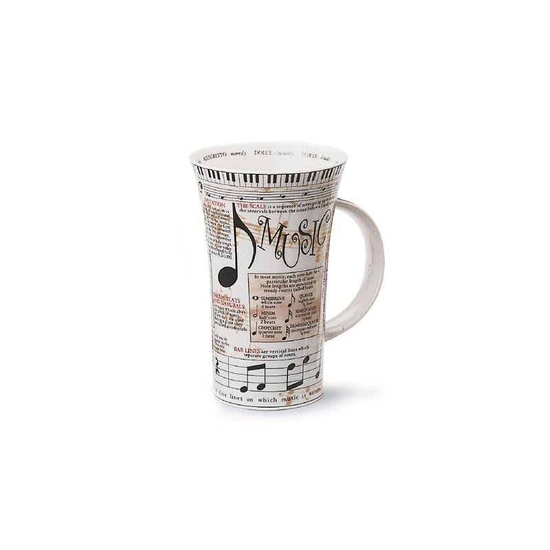 【100% Made in UK】Dunoon MUSIC Notes Bone China Mug-500ml - Mugs - Porcelain 