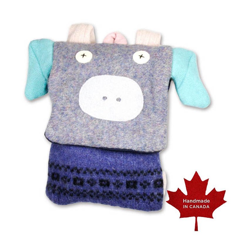 Animal Partner Handmade Backpack-Piggy - กระเป๋าเป้สะพายหลัง - ขนแกะ 