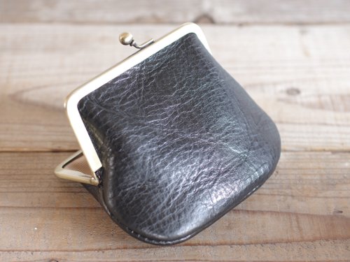 Nume Leather Square Kiss lock bag Black - Shop tapfer Wallets - Pinkoi