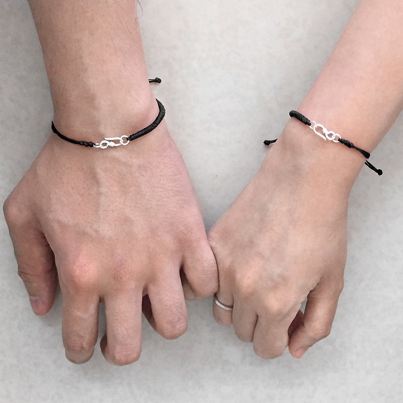 Clasp Couples Bracelet | Link Couples Bracelet | BF & GF Bracelet | Love Couples - สร้อยข้อมือ - เงิน 