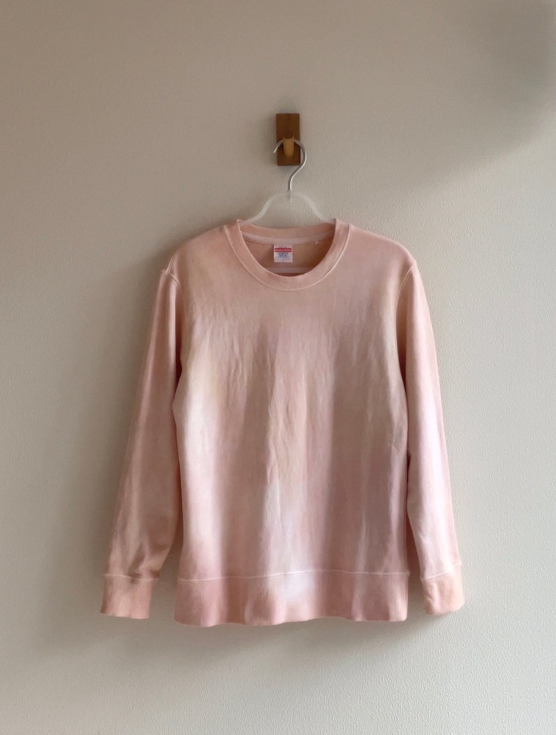 Morning Phase COLOR sweatshirt　泥染 染色 MUD dyed - 女裝上衣 - 棉．麻 粉紅色