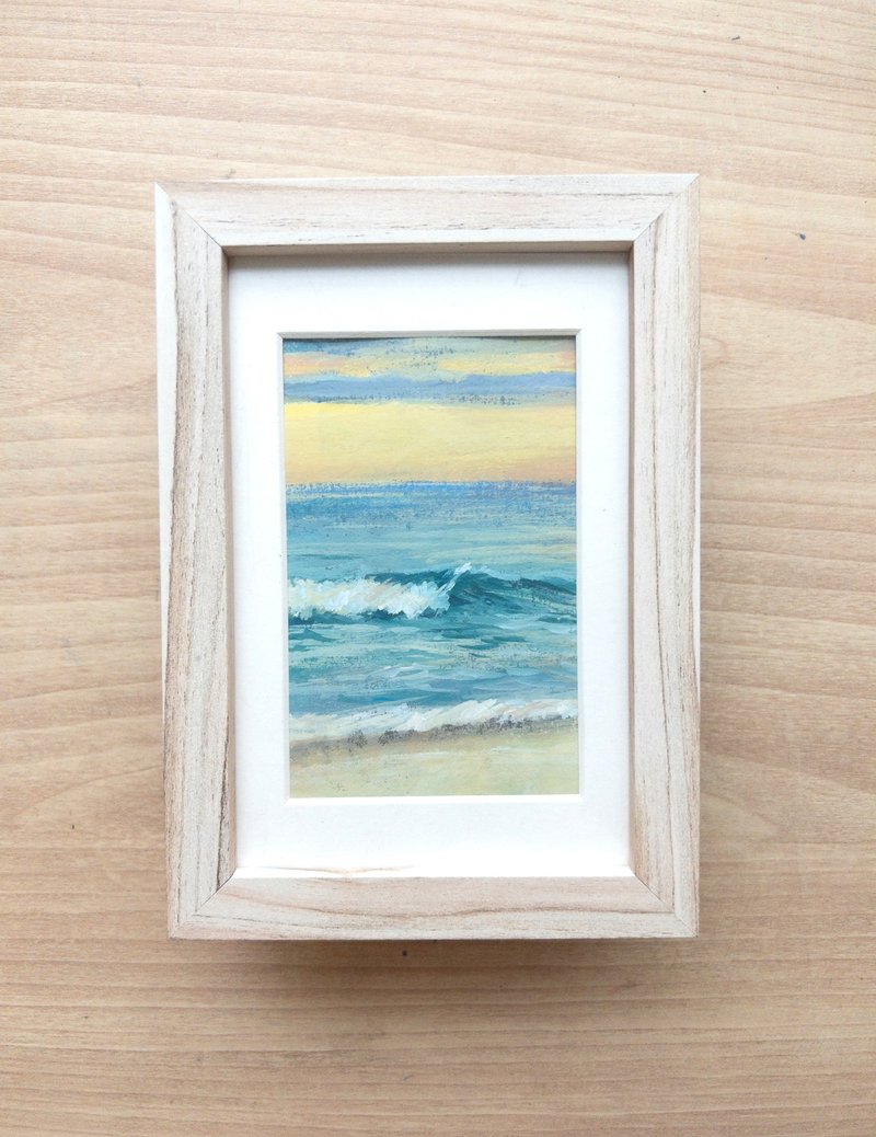 Starry Scenery, Object & Original Painting/Hand Painting/Space Healing Decoration Capture of a Wave - ของวางตกแต่ง - กระดาษ 