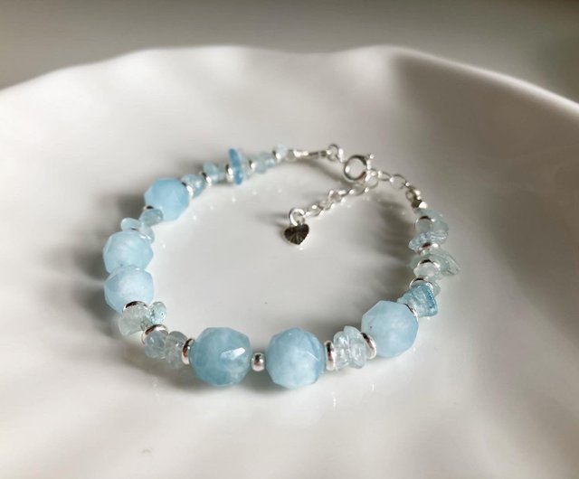 Natural aquamarine on sale gemstone bracelet