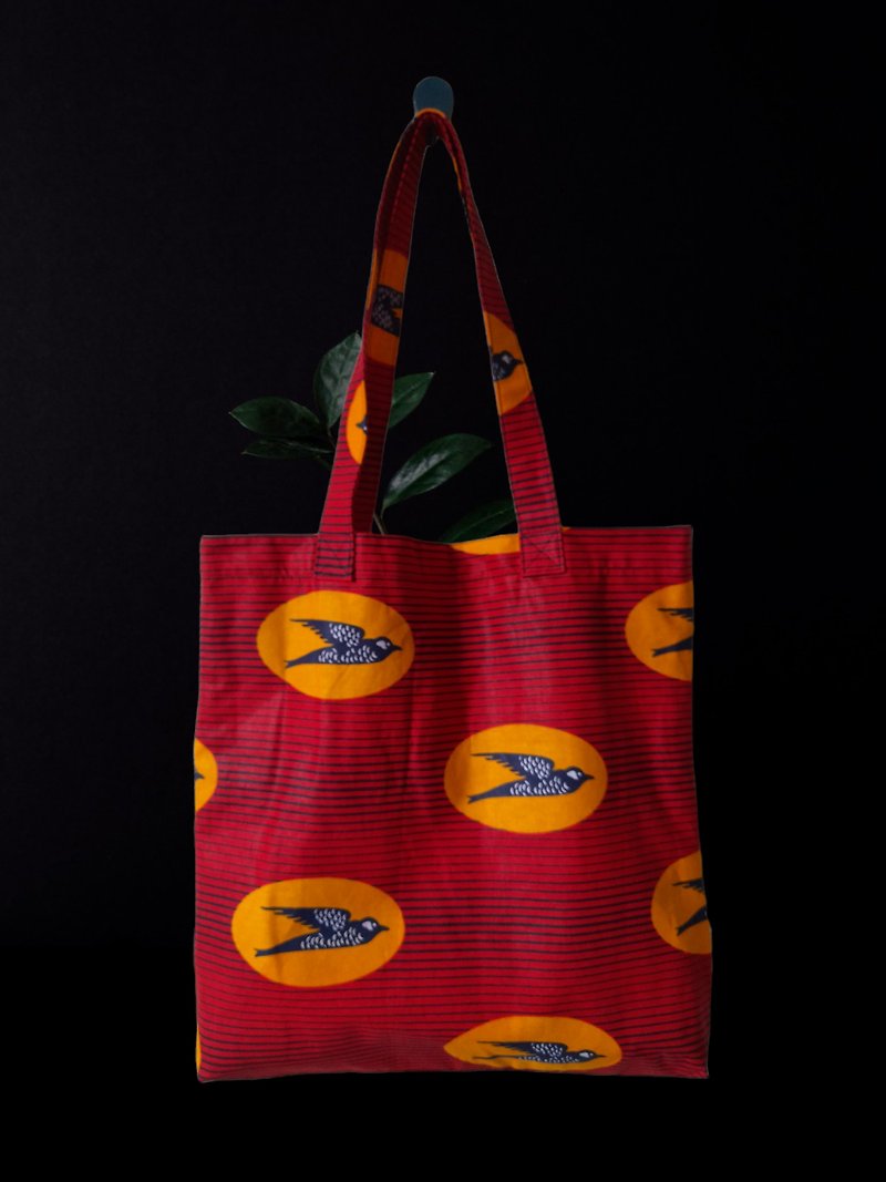 Handmade Summer  African Print Cotton Tote Bag Ankara - 手袋/手提袋 - 棉．麻 紅色