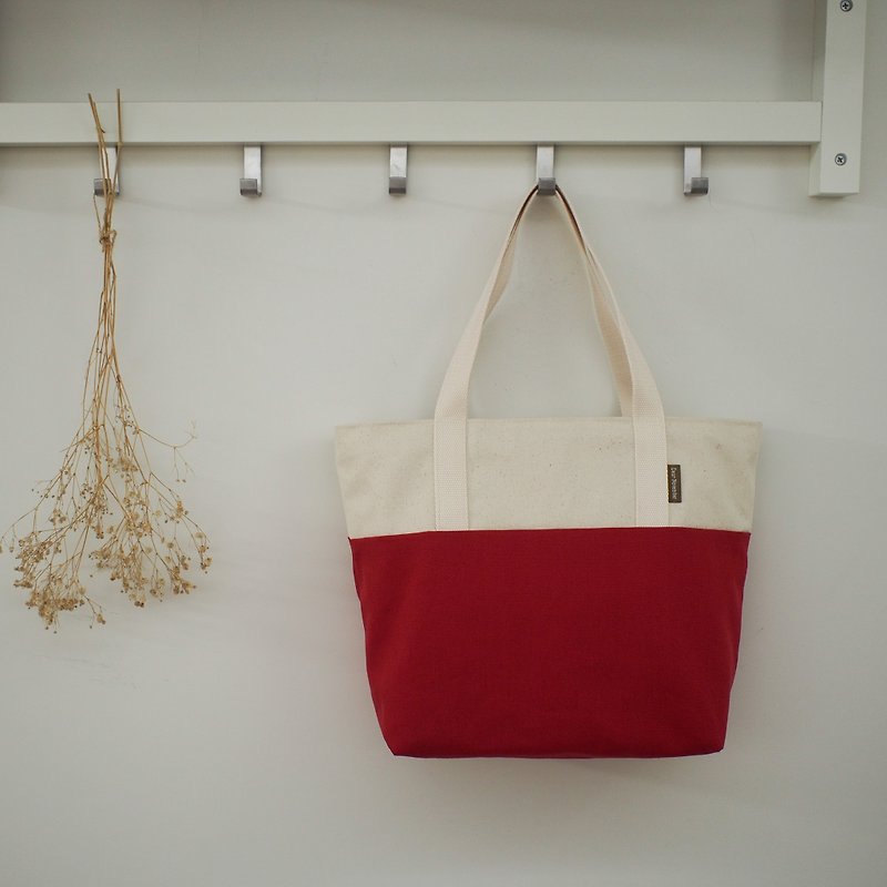 Sky series tote bag/canvas bag/handbag/shoulder bag/A4 applicable/temperament brown/in stock - กระเป๋าแมสเซนเจอร์ - ผ้าฝ้าย/ผ้าลินิน สีแดง