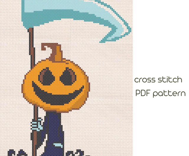 十字繡圖案 Halloween Funny Pumpkins 簡単なクロスステッチ図案 インスタント ダウンロード 107 ショップ Naraxstitch Patterns ハンドメイド講座 関連電子書籍 Pinkoi