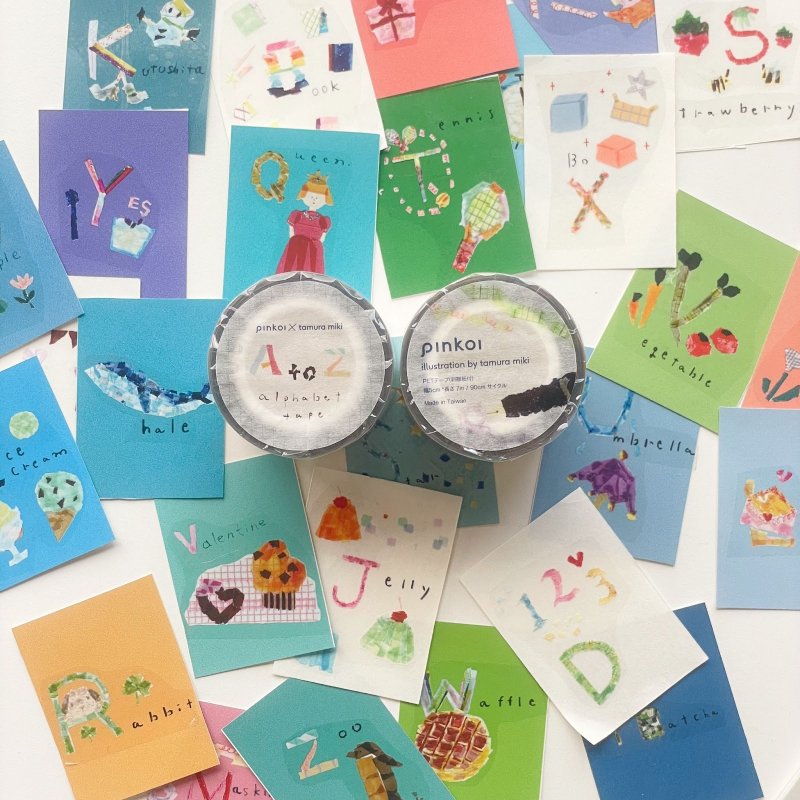 【予約販売・8/4以降発送】A to Z ~alphabet tape~ | Pinkoi × Tamura Miki コラボレーションPETテープ - 紙膠帶/和紙/PET - 紙 白色