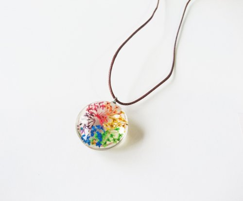 Iridescent Snowdrop Flower Glass Flower Necklace