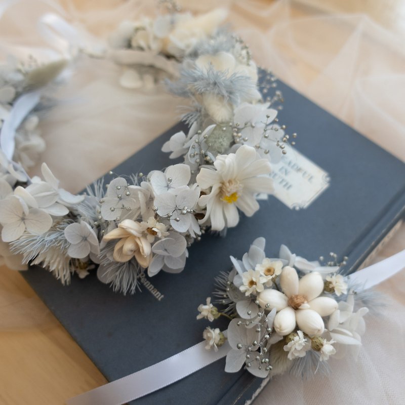 [Customized] Bride Corolla Baby Corolla Corolla Gift Wrist Flower / Immortal Wreath - Dried Flowers & Bouquets - Plants & Flowers Blue