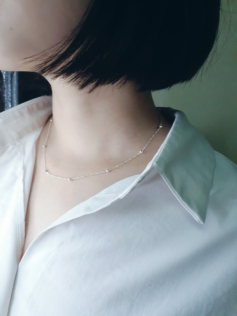 Minimalist clavicle chain sterling silver necklace, versatile for single wear and pendant, gift for personal use - สร้อยคอ - เงินแท้ สีเงิน