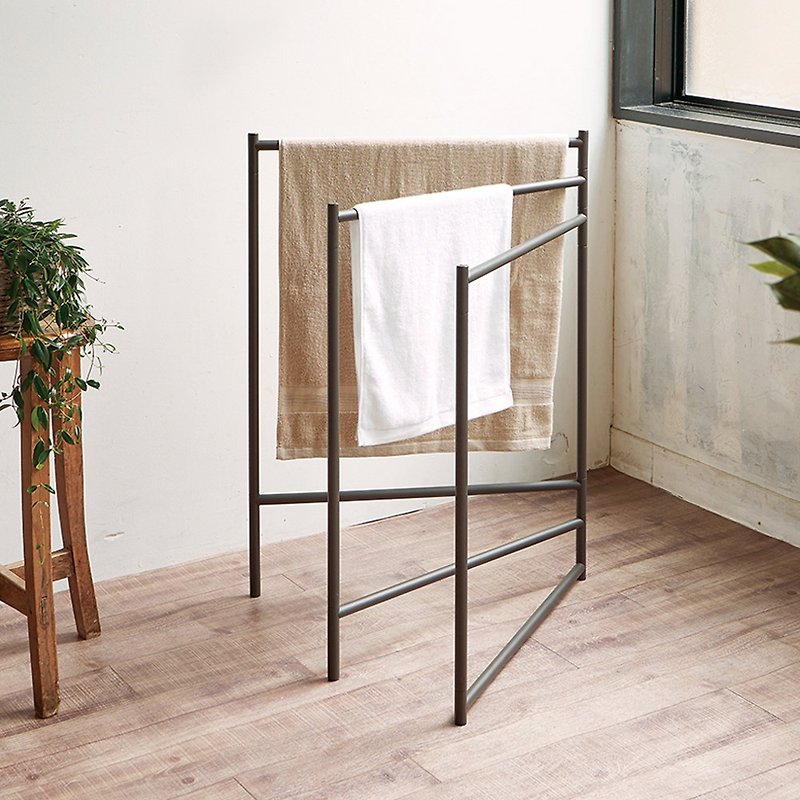 Japan Tianma ALBET Retro Style Indoor Folding Towel/Bath Towel Drying Rack-DIY - Hangers & Hooks - Other Metals Black