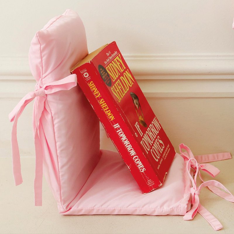 fabric bookend pink (book lover edition) - ชั้นวางหนังสือ - ผ้าฝ้าย/ผ้าลินิน สึชมพู