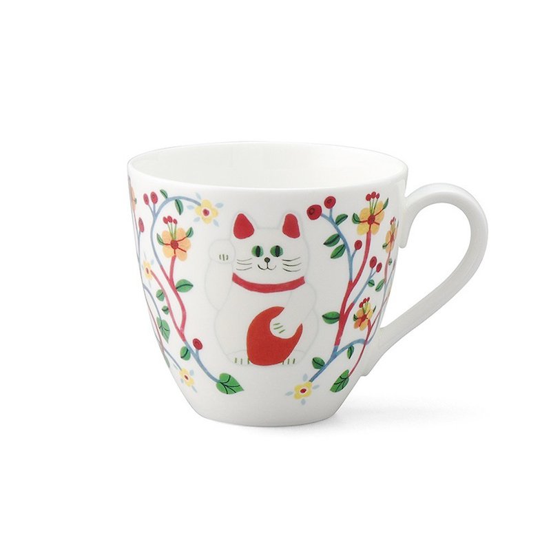 Monika Forsberg designer co-branded Good Luck Bone China Mug (Lucky Cat) - Cups - Porcelain White