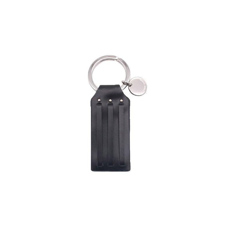 Classic 編織黑色鑰匙圈 - 鑰匙圈/鎖匙扣 - 真皮 黑色