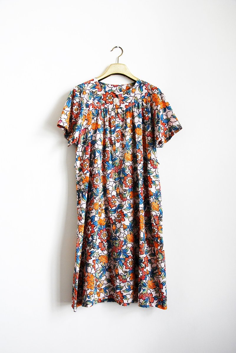 Vintage flowers dress - One Piece Dresses - Other Materials 