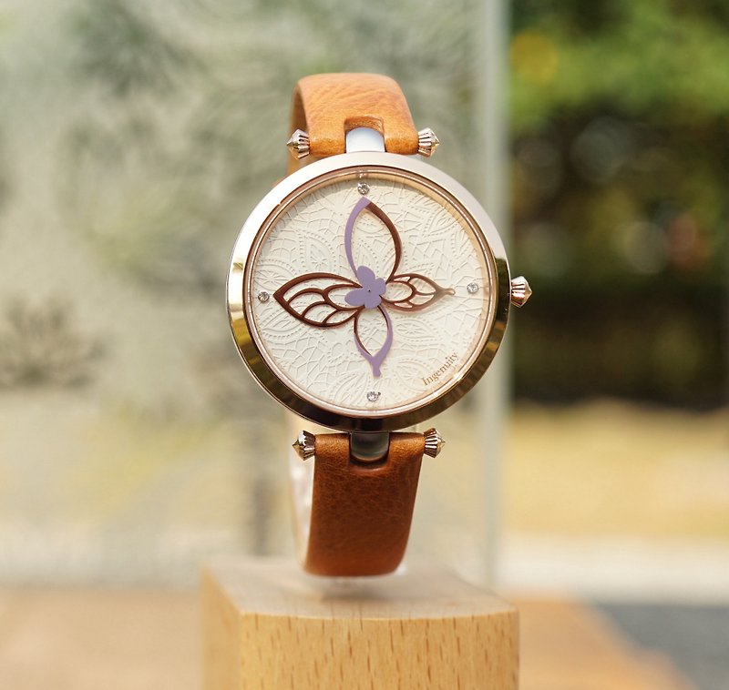 Lady Morden Watch-- Latte Butterfly - Women's Watches - Stainless Steel 