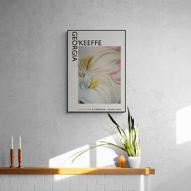 【原版海報】歐姬芙 Georgia O'Keeffe: 粉紅色的兩朵馬蹄蓮 - 掛牆畫/海報 - 紙 