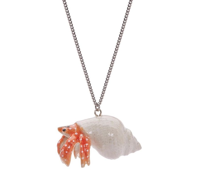 AndMary 手繪瓷項鍊-寄居蟹 禮盒裝 Hermit Crab  Necklace - 項鍊 - 瓷 白色