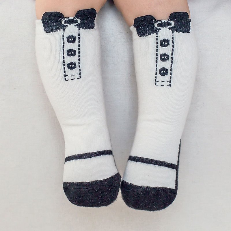 Happy Prince Korean Shasta retro children's knee socks - Baby Socks - Cotton & Hemp White