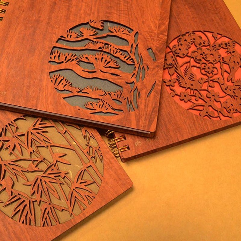 Veneer Journal、Pine,Bamboo,Plum、Eastern Classic - สมุดบันทึก/สมุดปฏิทิน - ไม้ สีแดง