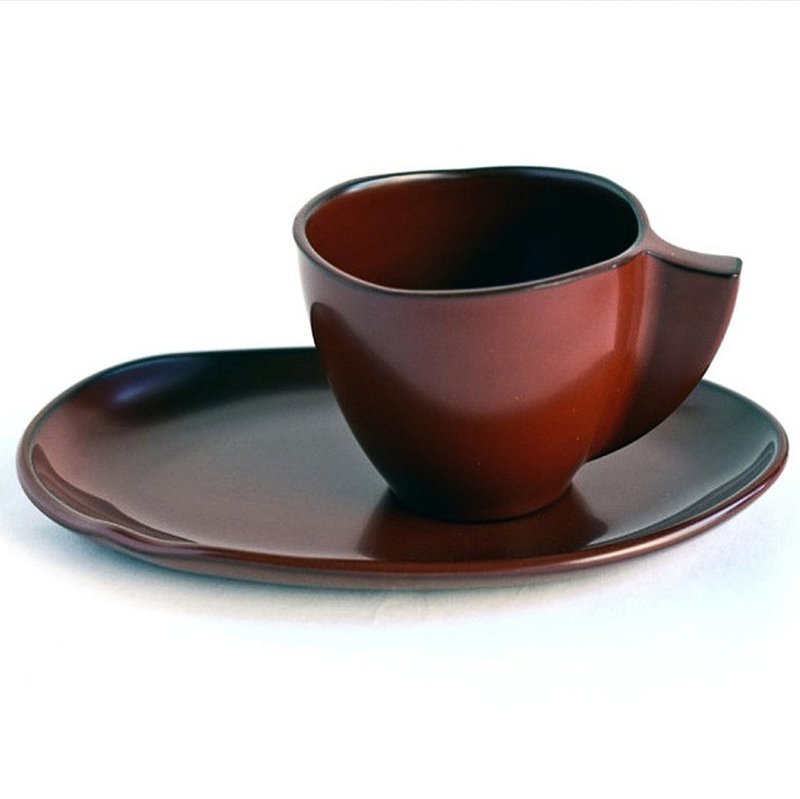 [Isuke Store] Lacquer Coffee Cup and Saucer Set | Coasters | Tea Cups | Small Saucers | Gifts - แก้วไวน์ - ไม้ 