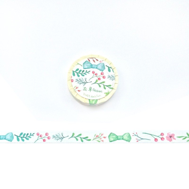 watercolour wild flowers plants designed|Paper tape|Washi Tape - มาสกิ้งเทป - กระดาษ สีเขียว