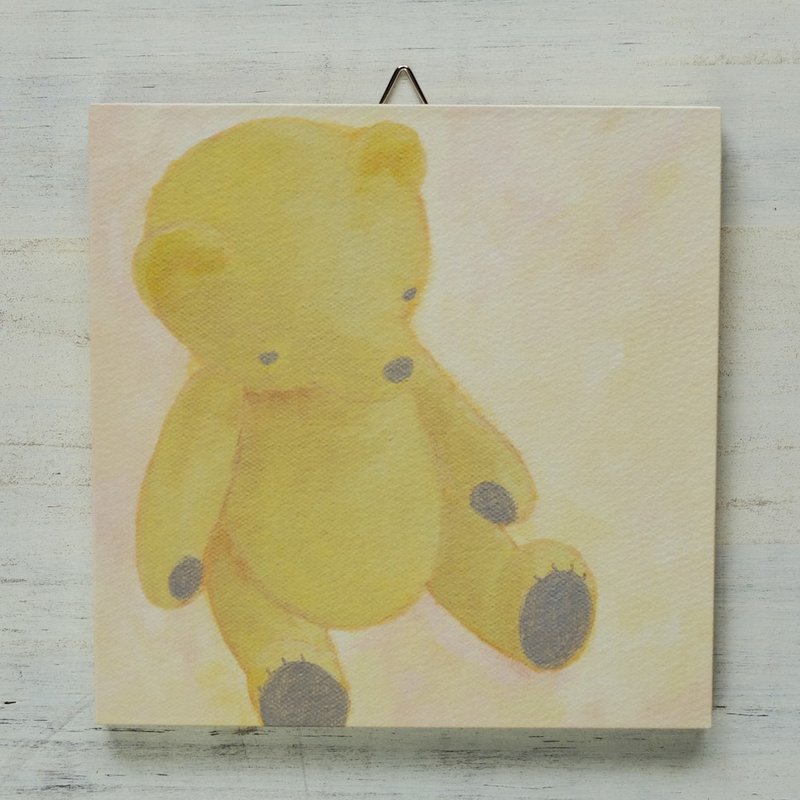 Art panel No.72 / Yellow Teddy Bear - Posters - Paper Yellow