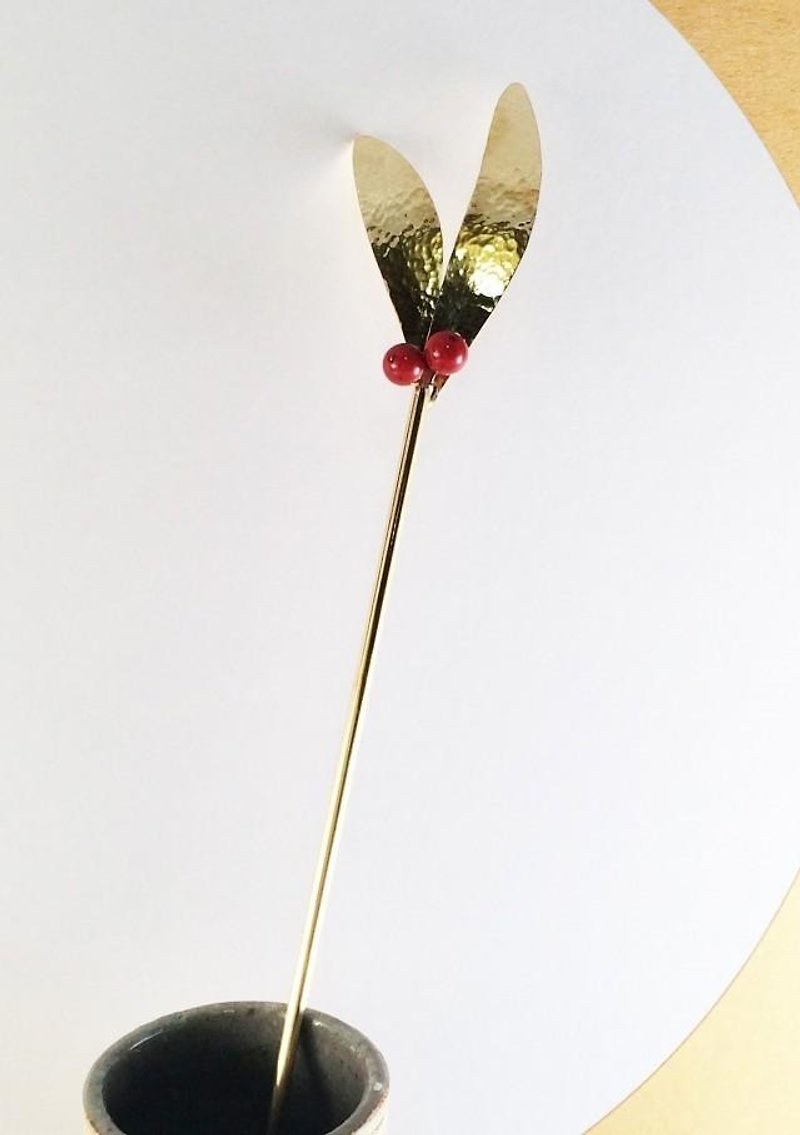 Nandina ◇ Brass forged hairpin - Other - Other Materials 