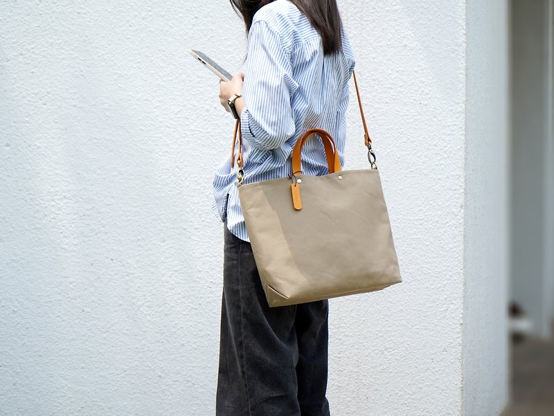 Good thing Wax bag Japanese canvas tote bag A4 computer - Messenger Bags & Sling Bags - Cotton & Hemp 
